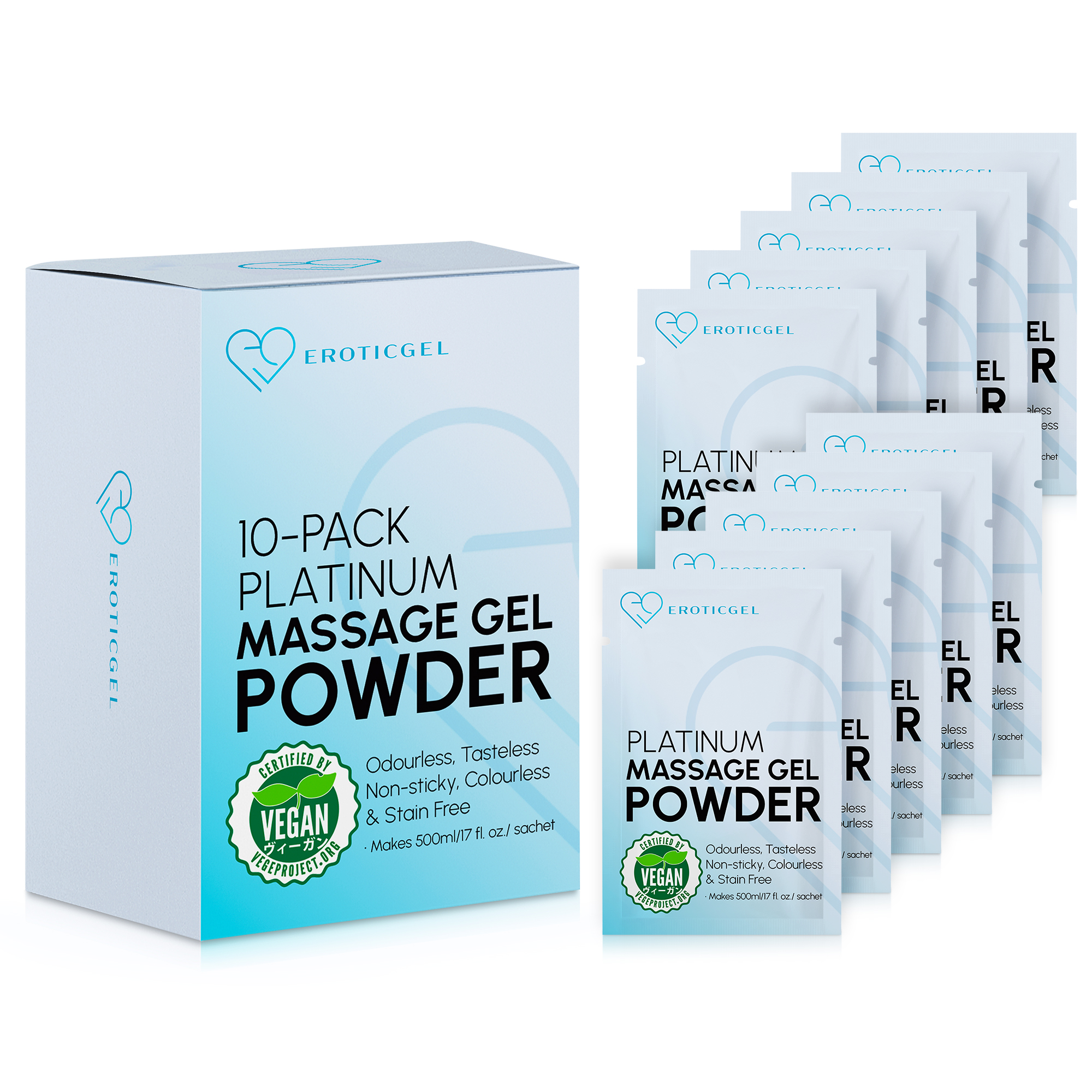 EROTICGEL «Platinum Massage Gel Powder» Travel Pack, japanisches Massagegel-Pulver aus natürlichen Inhaltsstoffen, 10x5g (9)